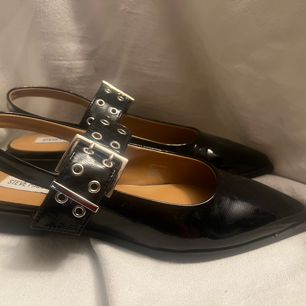 Steve Madden Smokee Leather Buckle Women's Slingback Sz 9